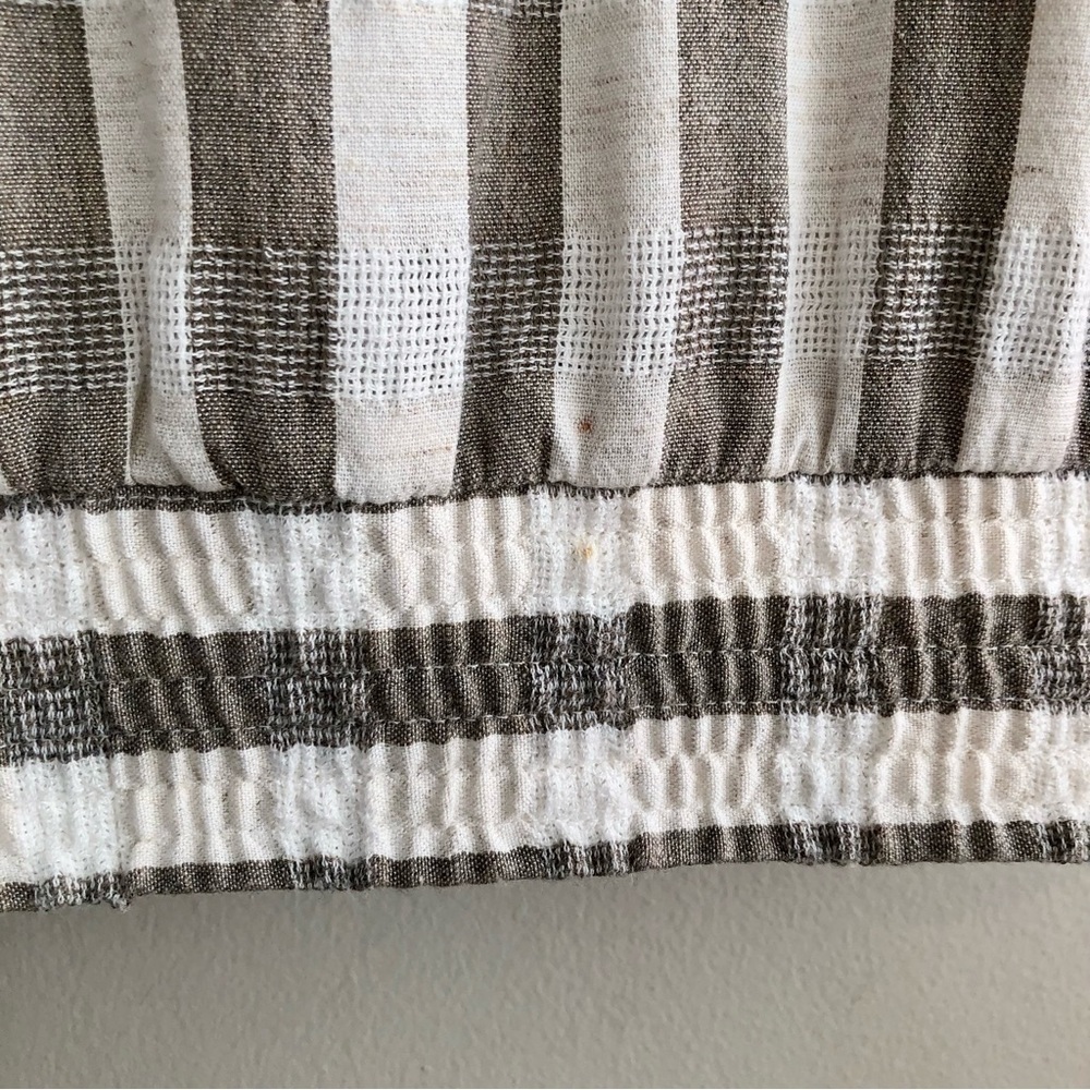 Cleo Petites Vintage Linen Blend Stripe Jacket Tan Cream Button Front Size Small - Picture 14 of 16